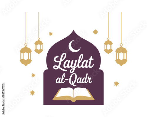 Laylat alQadr Islamic holiday graphic design element