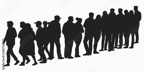 Group of people in line