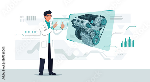 Innovative automotive engineering analysis using virtual interface technology illustration