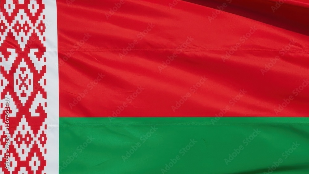 Fototapeta premium Belarusian Flag Waving Outdoors
