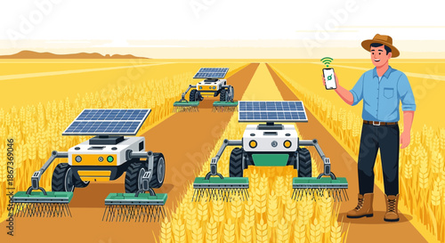 Modern agriculture powered by autonomous solar robots for efficient and sustainable farming