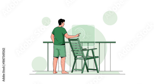 Modern man using augmented reality interface outdoors connecting and interacting technology