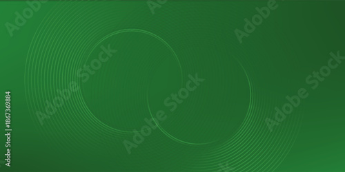 Abstract green glowing geometric lines on greenbackground. Modern shiny green circle lines pattern.