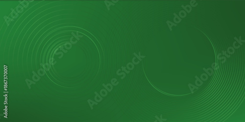 Abstract green glowing geometric lines on greenbackground. Modern shiny green circle lines pattern.
