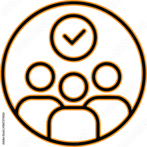 Team success approval business vector icon