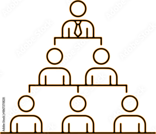 Business hierarchy pyramid management team icon