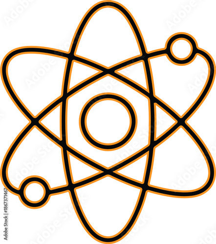 Science atom icon isolated white background
