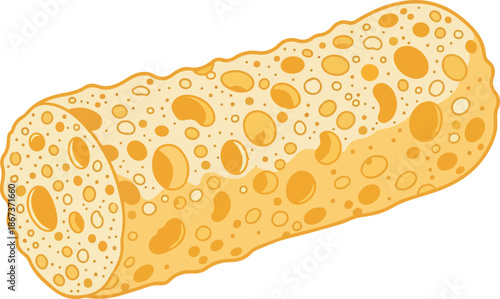 Detailed illustration of a single celled paramecium microorganism