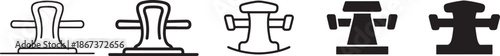Various illustration styles of a marine bollard, from thin-line to silhouette Vector