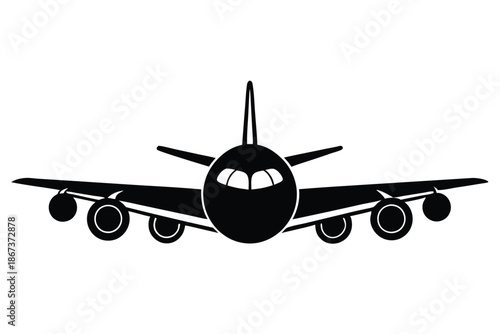 Airplane Takeoff Silhouette Vector Graphic Illustrating Departure and New Journey Concepts