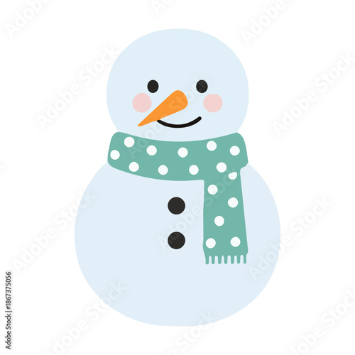 snowman vector 2d 3d rendering Cute Happy Snowman Icon
