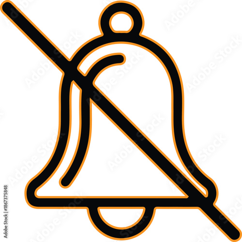 Bell icon design no sound notification symbol