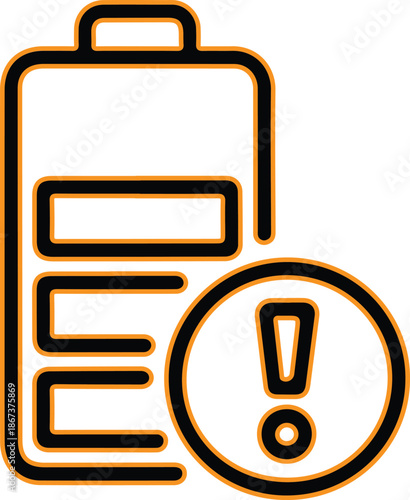 Low battery alert icon design vector illustration