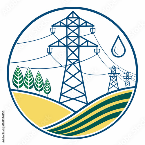 Public Utility Network Infrastructure Icon for Urban Planning and City Maintenance Services