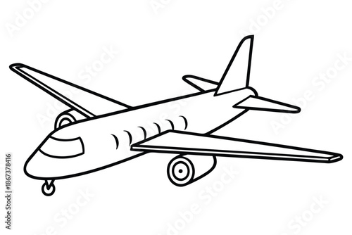 Wide Body Passenger Plane Vector for International Flight and Tourism Branding