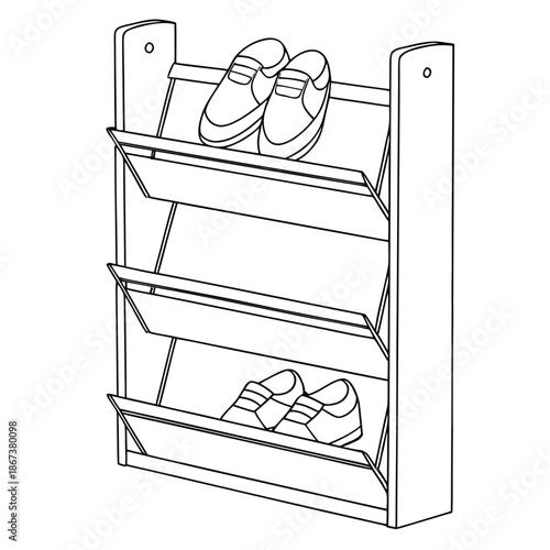 Modern wooden shoe rack