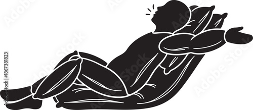 Man reclining on a hammock in relaxation mode