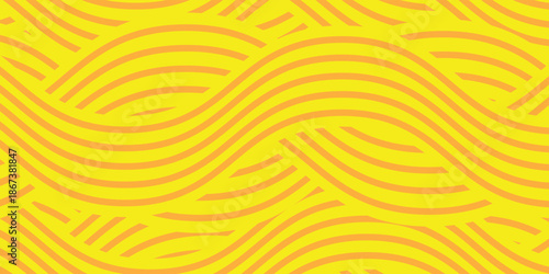 Ramen pattern, vibrant background illustration of asian noodles, ramen, spaghetti, orange background pattern.