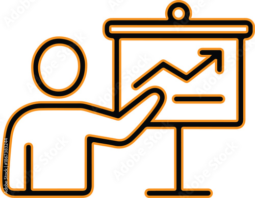 Businessman presenting growth chart on board