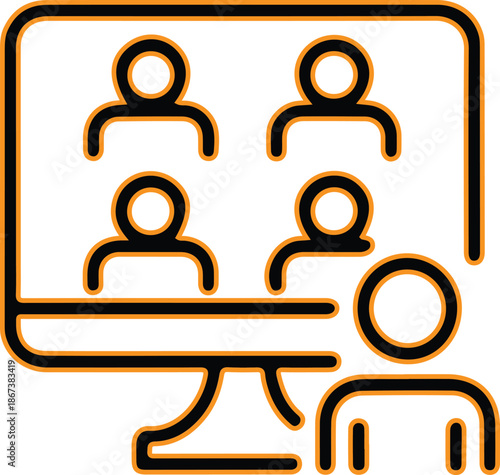 Virtual meeting conference call screen icon