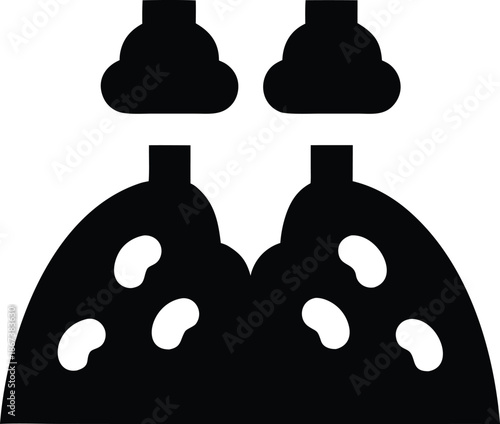 termite mound ventilation structure silhouette vector illustration on transparent background