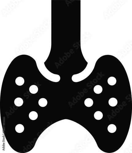 thymus gland lobed silhouette vector illustration on transparent background