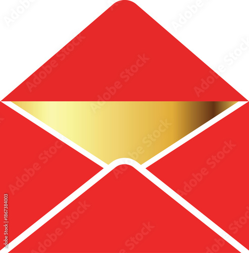 Red Envelope Open with Gold Invitation Inside. Free Download Red Envelope Open with Gold Invitation Inside. - GFXLoad