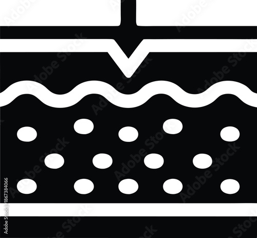 skin epidermis layers silhouette vector illustration on transparent background