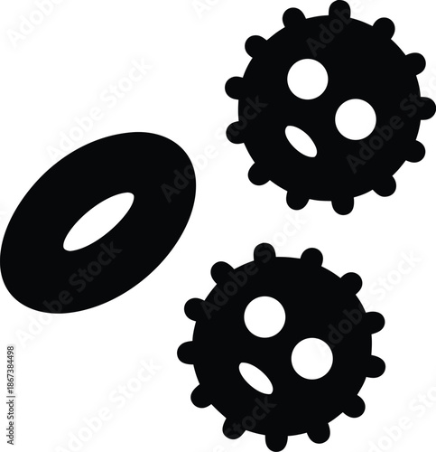 platelet fragment silhouette vector illustration on transparent background