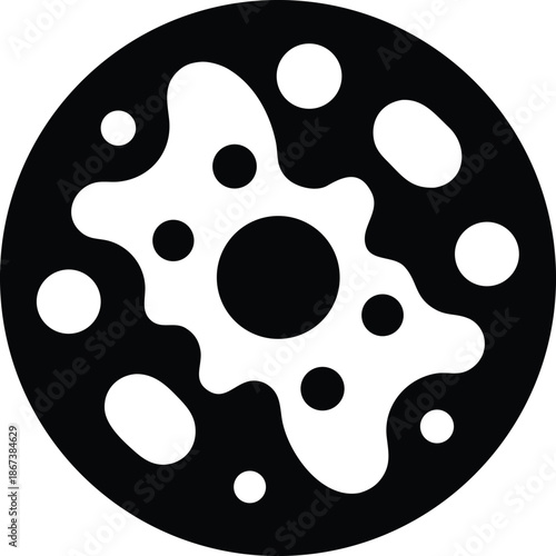 nucleus with nucleolus silhouette vector illustration on transparent background