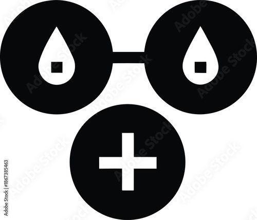 hemoglobin molecule cluster silhouette vector illustration on transparent background