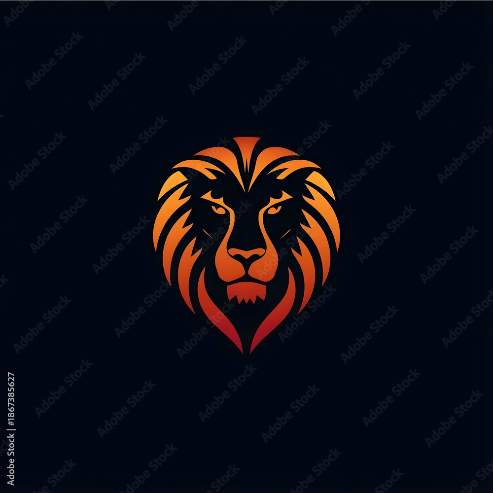 Obraz premium Luxury Fire Lion Symbol for Premium Business Branding
