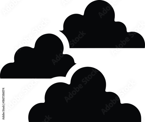 cloud formation fractal edge silhouette vector illustration on transparent background