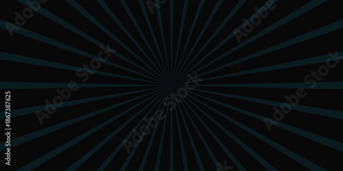 Dark blue radial sunburst pattern with thin lines emanating from a central point against a black background, abstract graphic design element for retro or vintage themes