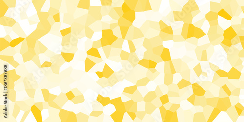 Mosaic of irregular yellow and white geometric shapes, creating a bright and cheerful abstract background with a crystalline or stained-glass appearance