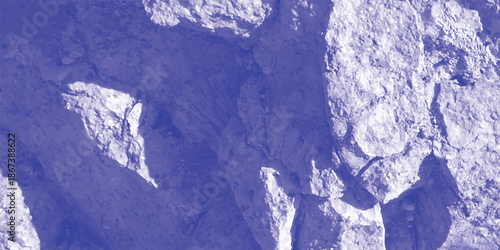 Close-up textured abstract background in deep indigo and white depicting rough rock formations and crevices with a painterly artistic style and subtle lighting Keywords: abstract, textured
