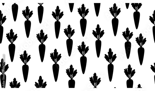 Colorful carrot gardening seamless pattern vegetable vector on white