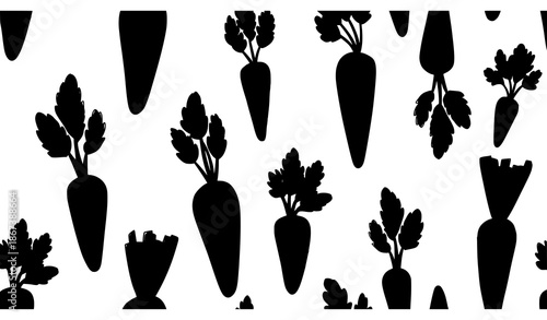 Hand drawn colorful carrot vegetable seamless pattern vector