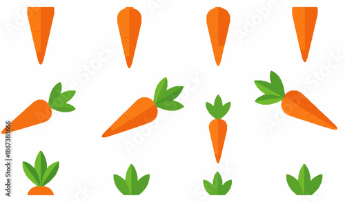 Modern colorful carrot farming seamless pattern flat vector