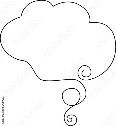 Whimsical cloud thought bubble Vector