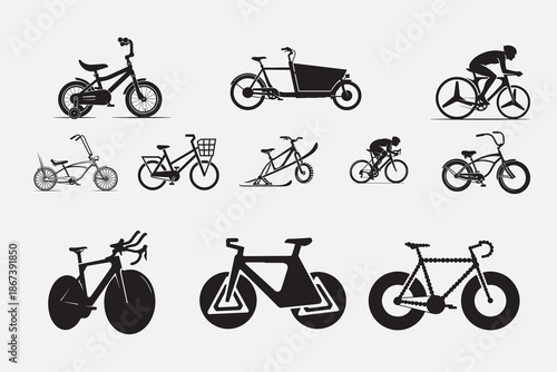 set of bicycle icons