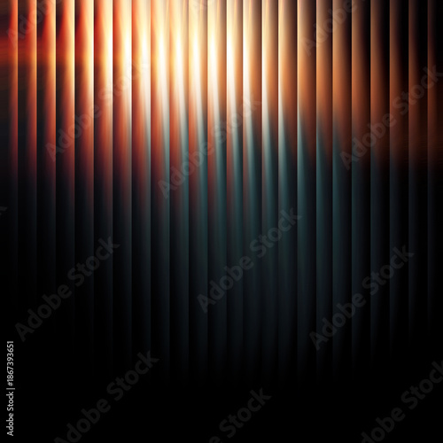 Abstract glowing vertical lines creating dynamic fiery glass pattern illustration