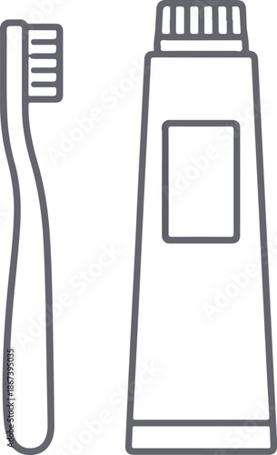 Toothbrush and toothpaste icon