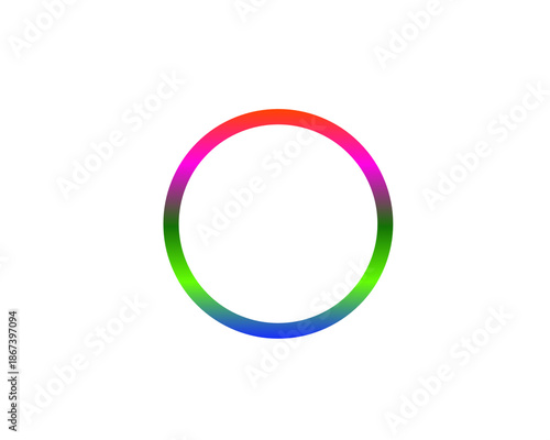 Abstract colorful circle icon isolated on transparent background