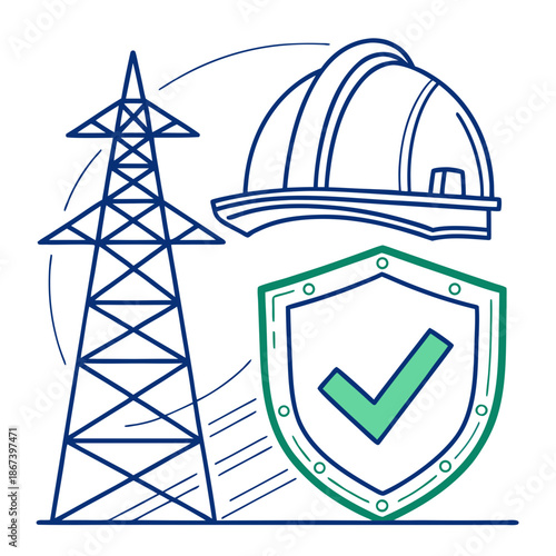 Digital Compliance Check Icon for Infrastructure Projects and Engineering Regulatory Quality Assurance