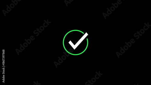 Green Checkmark Circle White Background Approval Confirmation Symbol