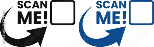 QR Code Scan Me Icon Set – Mobile Payment, Digital Scan Symbols on Dark Background.