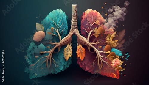 healthy and unhealthy lungs