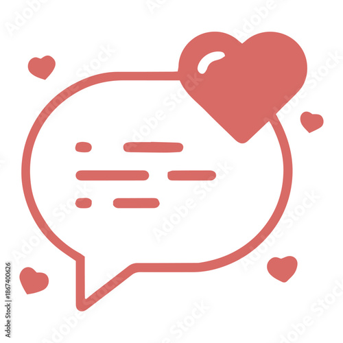 romantic love chat bubble icon, social media message vector design
