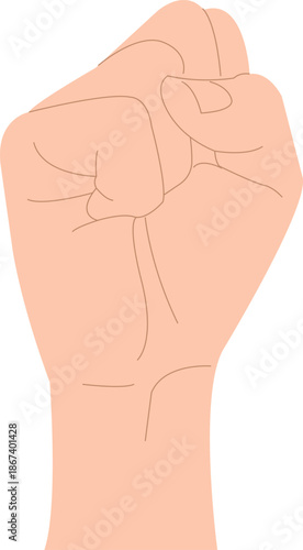 clenched fist hand gesture punch black and white Raised fist 